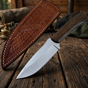 Couteau de chasse artisanal avec manche en bois et étui en cuir – Couteau de camping d'extérieur à lame fixe de qualité supérieure - Product Image 3