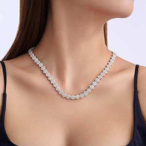 New Trend Floral Moissanite Necklace 925 Sterling Silver Luxury Fashion Jewelry - Product Image 1