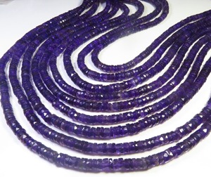 Cuentas de Amatista Púrpura en Forma de Rueda de 6mm, Perforadas al Centro, Facetadas, Planas, Tipo Disco, Hilo de 16 Pulgadas, Cuentas Heishi de Amatista Púrpura Natural de Primera Calidad - Product Image 4