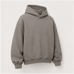 Sweat à capuche homme gris chaud personnalisable, coupe décontractée, sans cordon de serrage, devant uni, en molleton brossé mélange modal MHOOD-0036 - Product Image 4