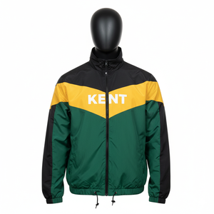 Chaqueta Cortavientos Personalizada con Bloques de Color, Ligera, Impermeable, con Cuello Alto y Capucha, Deportiva, 100% Poliéster, Venta al Por Mayor OEM - Product Image 2