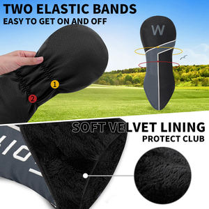Fundas Personalizadas para Palos de Golf con Diseño de Bandera de Estados Unidos Bordada en Cuero PU Negro, Fundas para Palos de Golf con Diseño Nuevo - Product Image 3