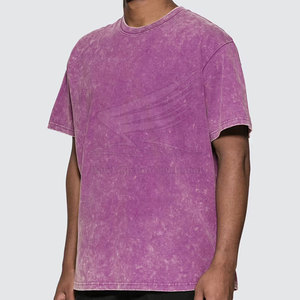 T-shirt pour homme à effet délavé, best-seller, impression de logo personnalisé, col rond, manches courtes, 100% coton, haute qualité, respirant - Product Image 2