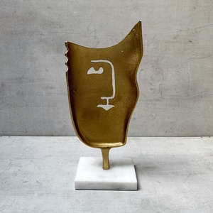 Sassy aluminum Gold Plated Abstract Sculpture Irregular Shape Handmade Artistic Tabletop <b>Decor</b> for Living Room - Product Image 4