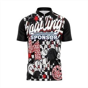 Wholesale Factory Sublimation <b>Bowling</b> Jersey Cheap Team <b>Bowling</b> <b>Shirts</b> <b>Bowling</b> Jersey for <b>Men</b> With Zipper Collar - Product Image 6