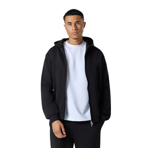 Mens Full <b>Zip</b> Hooded Tracksuit With Straight Leg <b>Trousers</b> Relaxed Fit Casual Streetwear Wholesale Custom Two Piece Clothing Sets - Product Image 3