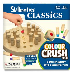 Jeu de mémoire en bois Skillmatics Colour Crush avec 24 pions et un dé pour 2 à 6 joueurs, de 4 à 99 ans - Product Image 1