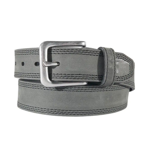 Ceinture en cuir de vache gris avec boucle rectangulaire, style formel durable - Product Image 1