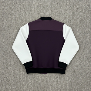 OEM Custom Printed Logo Winter Without Hood Waterproof 100% Wool Varsity Jacket Men's Casual Baseball Zipper Closure - Product Image 6