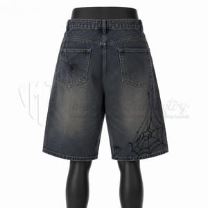 Pantalones Cortos Vaqueros de Mezclilla Lavada Estilo Vintage para Hombre, Holgados, hasta la Rodilla, Estilo Urbano, Ecológicos, Casuales - Product Image 2