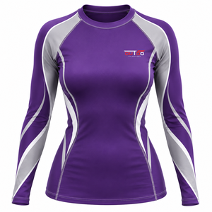 <b>Women</b> <b>Rash</b> <b>Guard</b> Designed With Lightweight Sports Fabric Compression Fit Breathable Mesh Panels Moisture Control Properties - Product Image 1