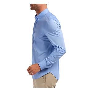 Camisa de Manga Larga para Hombre de Primera Calidad, Camisa de Manga Larga Elástica y Transpirable de Algodón para Hombre, Corte Ajustado, para Oficina - Product Image 5