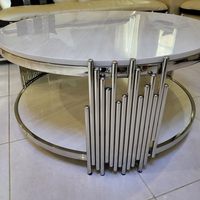 Table basse sculpturale moderne en métal et marbre, écologique, pour la maison, le bureau ou le salon
