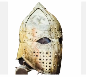Casque de Chevalier Médiéval Vintage Milap Industries, Fait Main, Métal Poli, Armure de Combat, Décoration, Cadeau, Uttarakhand - Product Image 1