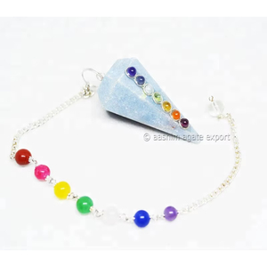 Péndulos de Cadena de Chakra con Piedra Preciosa Angelita Hechos a Mano y Ecológicos para Reiki, Feng Shui, Radiestesia y Despertar Espiritual - Product Image 2