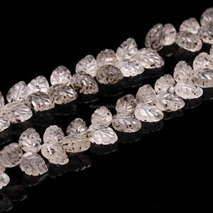 ลูกปัดพลอยควอตซ์ลายจุดรูปใบไม้ ลูกปัดพลอยควอตซ์ลายจุดธรรมชาติแกะสลักด้วยมือ ขนาด 10-11 มม. สำหรับทำเครื่องประดับ - Product Image 6