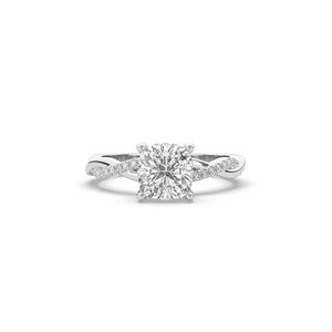 Bague de fiançailles en diamant de laboratoire taille coussin 2 carats, argent 925 plaqué or, certifiée IGI, style luxueux et léger pour femme - Product Image 1