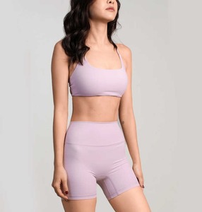 Women's High Waisted Quick Dry Spandex/Nylon Gym Clothing Sets with Elastic Waist Workout Fitness Yoga Biker Shorts and Tank Top - Product Image 4