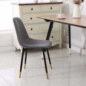 Ensemble de 4 chaises de salle à manger contemporaines en tissu gris Lassan - Product Image 4