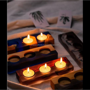 Decorative <b>Square</b> Wooden <b>Candle</b> Holder-Handmade Polished <b>Candle</b> Stand for Home Decoration Party Christmas Unique Craft India - Product Image 2