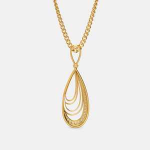 Collar con Colgante de Oro Amarillo de 14K con Diamante Cultivado en Laboratorio de Corte Brillante Redondo - Product Image 2