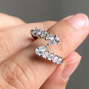 Bague de fiançailles élégante en moissanite VVS, bijoux fins de luxe, bague de demande en mariage, argent plaqué or, style hip hop, unisexe - Product Image 3