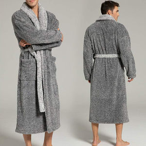 Peignoir long en molleton éponge pour femme, 100 % polyester, longueur genou, confortable et de haute qualité, idéal pour la maison et l'hôtel - Product Image 2