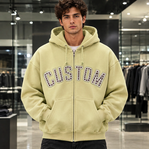 Sudadera con capucha y cremallera completa para hombre, con estampado personalizado, estilo urbano, fabricante mayorista OEM ODM, fabricante de etiquetas - Product Image 2