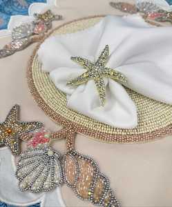 Luxury High End Handmade <b>beaded</b> <b>Placemat</b> 'Sea Shells' - Product Image 6