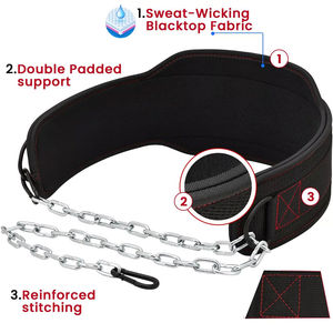 Pro Grade Dip Weightlifting Belt With <b>Chain</b> Customizable Training Gear For Dips Pullups Gym Workouts Customizable Design Options - Product Image 5