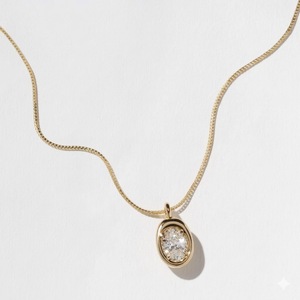 Classic IGI Certified EF and VVS1 14K/18K Real <b>Solid</b> <b>Gold</b> 0.75 tcw Oval Cut Lab Grown Diamond <b>Pendant</b> Necklace Everyday Jewelry - Product Image 1