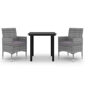Conjunto de Comedor para Jardín en Gris Oscuro - Product Image 2