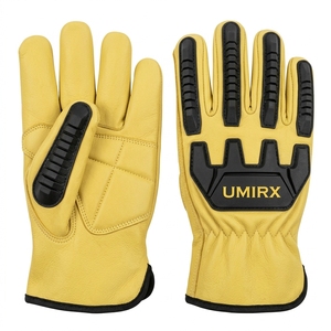 Gants de sécurité en cuir de vache jaune respirants, écologiques, renforcés, antidérapants, compatibles écran tactile, imperméables, pour le soudage et les activités extérieures, personnalisables - Product Image 1