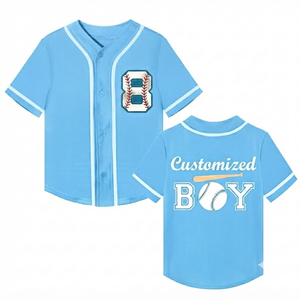 High Quality Custom Men's <b>light</b> blue softball/Baseball Sports Jersey Short Sleeve Breathable Lightweight quick dry custom design - Product Image 1