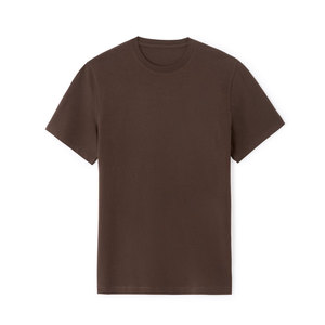T-shirt pour homme à manches courtes, col rond, couleur unie, décontracté, respirant, en jersey tricoté, en coton super peigné, vert olive - Product Image 6