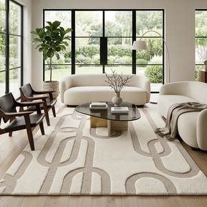 Handmade Moroccan Style High Low Loop & Cut Pile Tufted Wool <b>Rug</b> Modern Luxury Area Carpet Custom Size Wholesale Factory Rate - Product Image 5