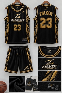 เสื้อบาสเก็ตบอลลายต้นปาล์มฮาวาย 3 มิติ สีชมพูอ่อน-น้ำเงิน-ดำ ของแท้จาก ZIAKOT INDUSTRY ขายส่งโดยตรง - Product Image 3