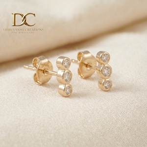 Pendientes de Diamantes Cultivados en Laboratorio de Oro Sólido de 9k con Diseño Elegante de Última Moda, Corte Brillante, Certificados, Joyería Fina de Lujo para Mujer - Product Image 4