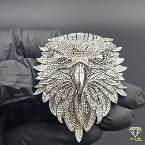 Pendentif Tête de Hibou Hip Hop Sertie de Diamants VVS Cultivés en Laboratoire en Argent Sterling 925, Breloque Animale, Bijoux Personnalisables avec Logo - Product Image 4