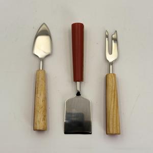 Utensilios para Cortar Queso de Acero Inoxidable Plateados con Mango de Madera y Resina para el Hogar, Hotel, Juegos de Queso para Cocina - Product Image 4