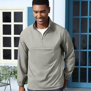 <b>Men's</b> Casual Quarter Zip <b>Pullover</b>-Athletic Windbreaker Lightweight Jackets Hiking Golf for <b>Men</b> Mock Neck with Pockets - Product Image 6
