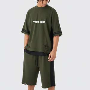 Conjunto de Camiseta y Pantalones Cortos para Hombre de Primera Calidad, Lavado Ácido, Hombros Caídos, Algodón de Alta Calidad - Product Image 4