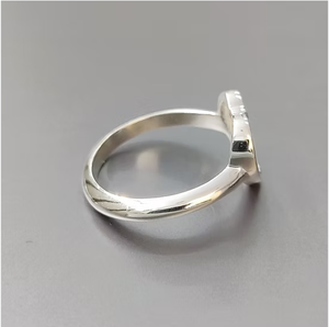 Boho 925 Silver <b>Open</b> Frame Heart <b>Rings</b> Delicate Everyday Wear Statement Jewelry Party Valentine Gift - Product Image 3