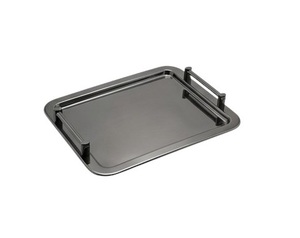 Plateau de service rectangulaire en métal avec texture martelée, finition polie, design moderne, fait main, pour plats et assiettes, idéal pour les fêtes - Product Image 5