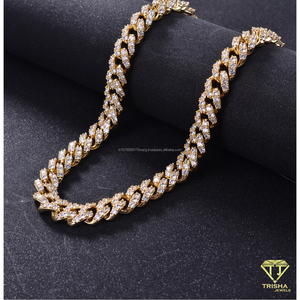 Collar de Cadena de Moda con Diamantes de Moissanita, Plata de Ley 925, Chapado en Oro, Joyería Hip Hop Iced Out - Product Image 6