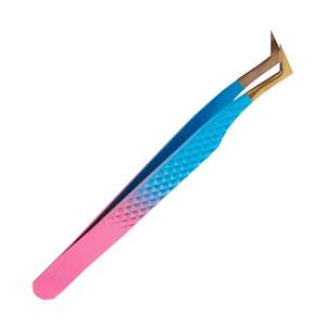Pinzas Quirúrgicas de Precisión Morje para Pestañas, Acero Inoxidable, Punta Suave, Mango con Degradado Azul y Rosa, Modelo MS-ET-0007 - Product Image 5