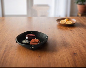 Plateau en cuir véritable tanné à l'huile, résistant à l'eau, organisateur de bureau, logo personnalisé, plateau en cuir de vache véritable GLTY-0103 - Product Image 2