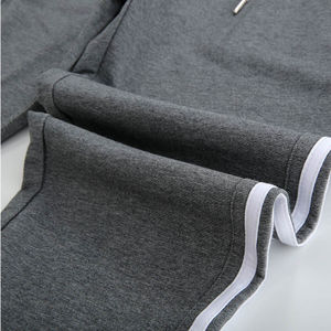 Pantalones Deportivos Grises para Hombre, 100% Algodón, Teñidos, Cintura Elástica, Franja Lateral, Casuales, para Invierno - Product Image 4