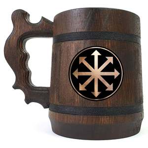 Vintage Wooden <b>Beer</b> Mug Handmade Eco-Friendly with Lid and Handgrip for Men Camping Travel Outdoor Engraved - Product Image 3