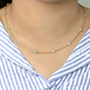 Collar de Plata de Ley 925 con Topacio Azul para Mujer, Chapado en Oro, Corte Ovalado, Joyería Minimalista - Product Image 5